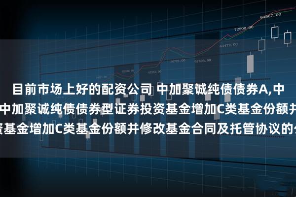 目前市场上好的配资公司 中加聚诚纯债债券A,中加聚诚纯债债券C: 关于中加聚诚纯债债券型证券投资基金增加C类基金份额并修改基金合同及托管协议的公告